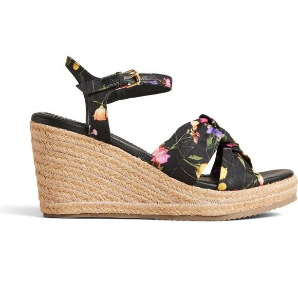 NWT Ted Baker London Cardone Floral Print Espadrille Wedge Sandal - Picture 2 of 11